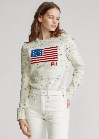 Women's Polo Ralph Lauren Flag Wool Sweater | 371426WJY